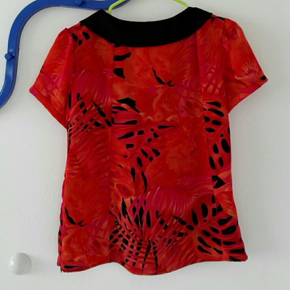 Urban Renewal vintage chiffon ribbon & collar top - Picture 3 of 4